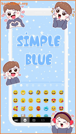 Simple Blue SMS Keyboard Background screenshot