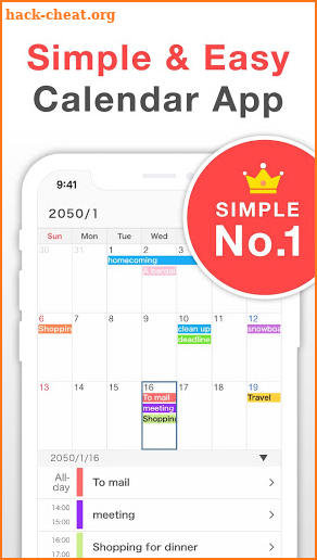 Simple Calendar: daily planner, schedule maker screenshot