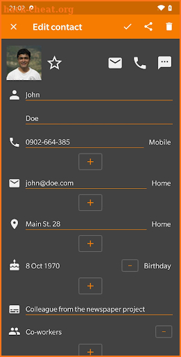 Simple Contacts Pro screenshot
