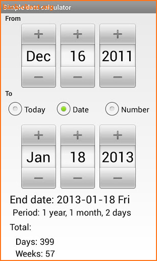 Simple Date Calculator screenshot