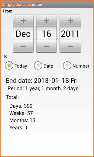 Simple Date Calculator screenshot