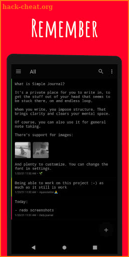 Simple Journal screenshot