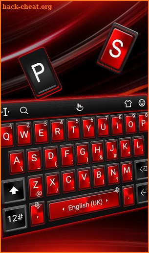 Simple Metal Black Red Style Keyboard Theme screenshot