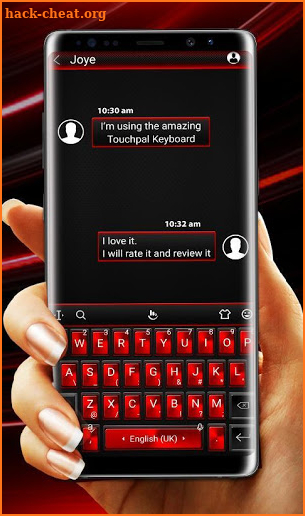 Simple Metal Black Red Style Keyboard Theme screenshot