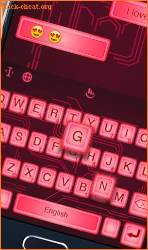 Simple Neon Black Red Keyboard Theme screenshot