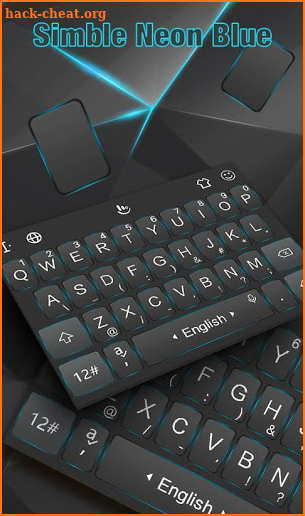 Simple Neon Blue Keyboard Theme screenshot