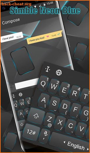 Simple Neon Blue Keyboard Theme screenshot