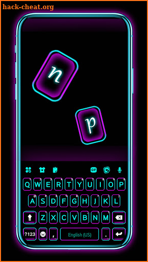 Simple Neon Keyboard Background screenshot