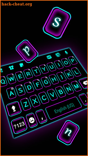 Simple Neon Keyboard Background screenshot