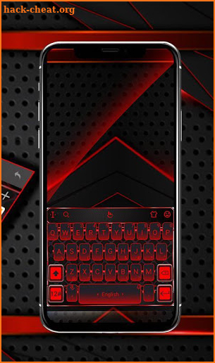 Simple Neon Red Metal Keyboard Theme screenshot