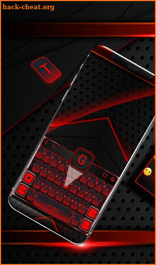 Simple Neon Red Metal Keyboard Theme screenshot