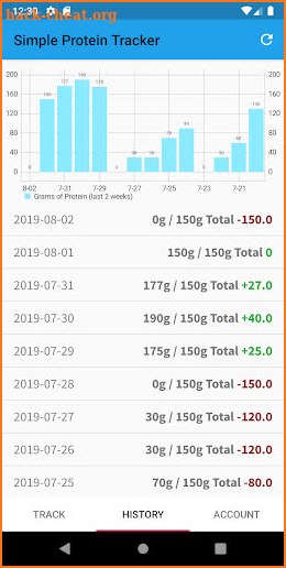 Simple Protein Tracker screenshot