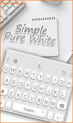 Simple Pure White Keyboard Theme screenshot