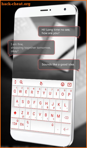 Simple Red White Keyboard Theme screenshot