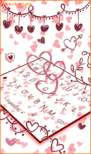 Simple Style Love Heart Keyboard Theme screenshot