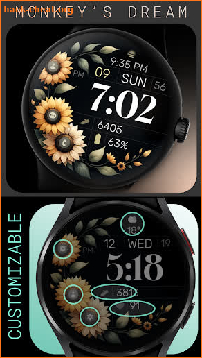 Simple Sunflowers watch face screenshot