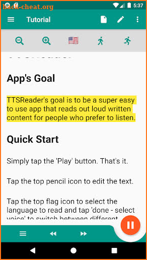 Simple Text Reader - Text to Speech (by TTSReader) screenshot