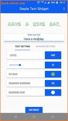 Simple text widget - Text widget for android screenshot