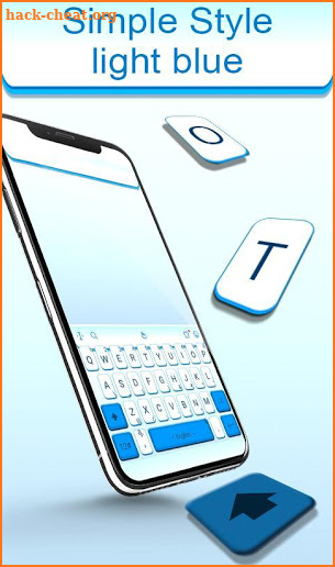 Simple White Blue Keyboard Theme screenshot