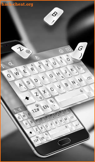 Simple White Brushed Metal Keyboard Theme screenshot