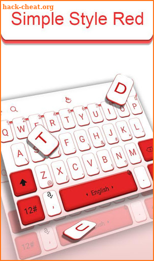 Simple White Red Keyboard Theme screenshot