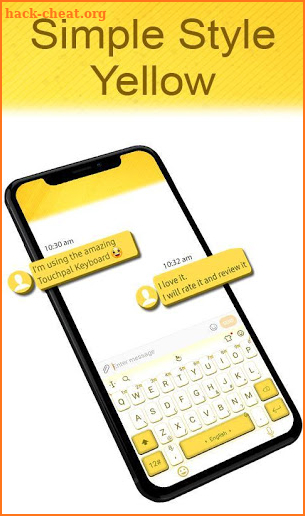 Simple White Yellow Keyboard Theme screenshot