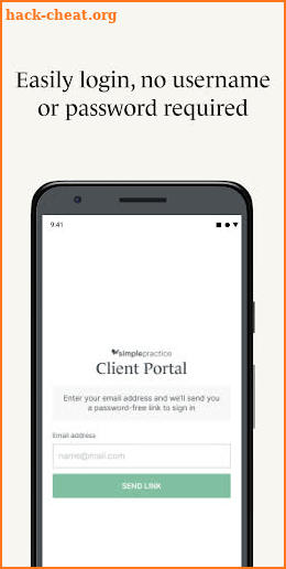 SimplePractice Client Portal screenshot