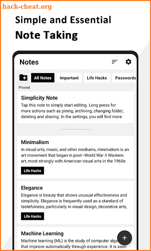Simplicity Note - Simple and Minimal Note Taking screenshot
