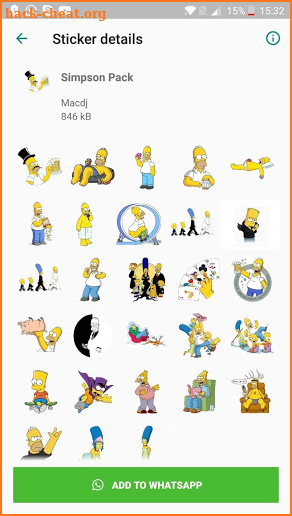 Simpson stickers for WhatsApp screenshot