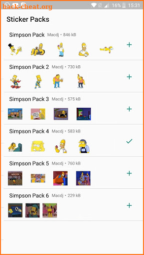 Simpson stickers for WhatsApp screenshot
