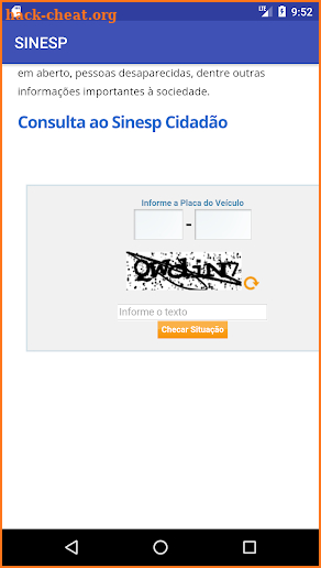 SINESP CIDADÃO - Consulta Placas screenshot