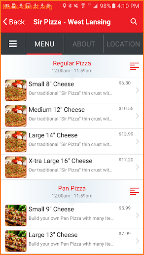 Sir Pizza Michigan screenshot