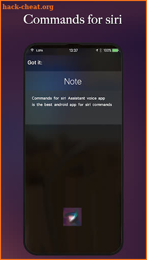 Siri Assistnt voice commands screenshot