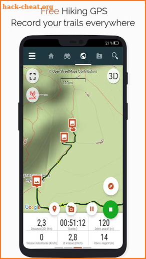 SityTrail hiking trail GPS offline IGN topo maps screenshot