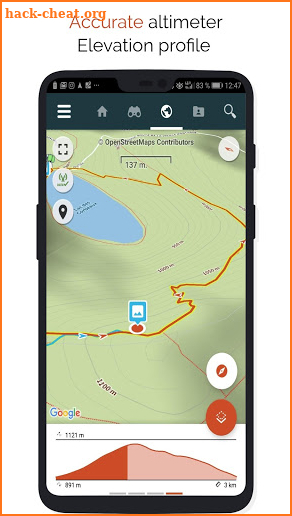 SityTrail hiking trail GPS offline IGN topo maps screenshot