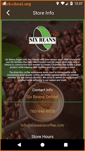 Six Beans Coffee Co Rewards screenshot