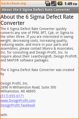 Six Sigma Defect Converter screenshot