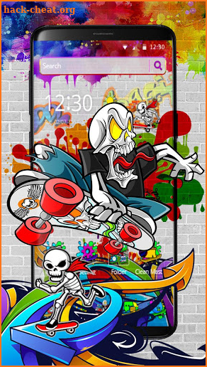 Skate Skull Graffiti Theme screenshot