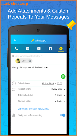 SKEDit Scheduling App: Schedule WhatsApp SMS Calls screenshot