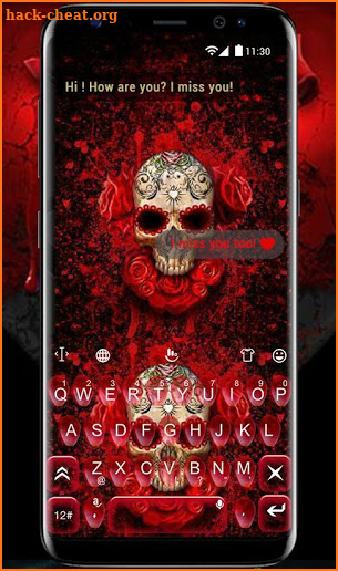Skeleton Death Rose Keyboard Theme screenshot
