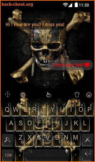 Skeleton Skull Keyboard Theme screenshot