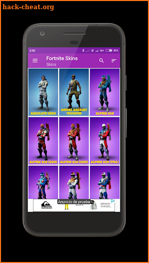 Skins and wallpapers from Fortnite screenshot
