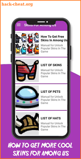 Skins guide for among us screenshot