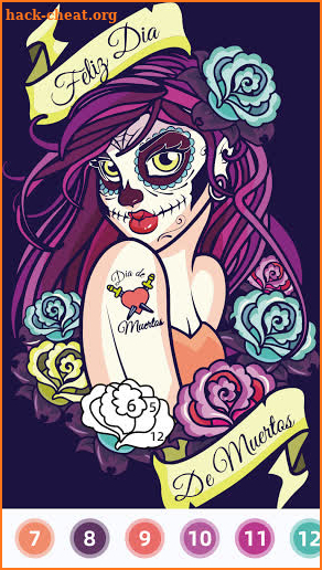 Skull Coloring Book - Color by Number Paint Games screenshot