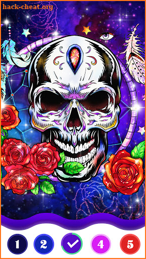 Skull Coloring Games-Free offline games for adults screenshot