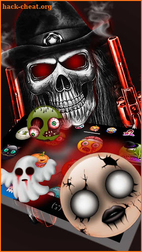 Skull Fire Guns Keyboard Theme screenshot