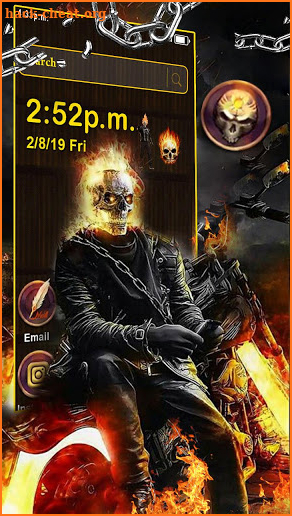 Skull, Fire, Rider Themes & Wallpapers screenshot