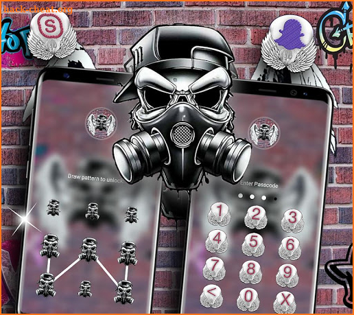 Skull Graffiti Launcher Theme screenshot