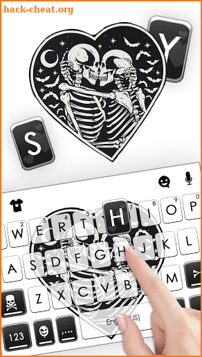 Skull Love Heart Keyboard Background screenshot
