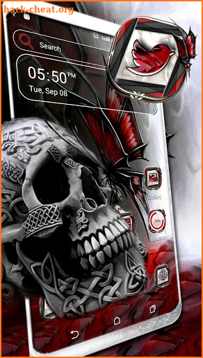 Skull Red Butterfly Theme Launcher screenshot